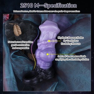 YOCY Fantasy Silicone Open-ended Penis Sleeve Size M L XL Knot <b>Dildo</b> Sheath Delay Ejaculation Sex Toy for Men Cock Enlargement - Product Image 3
