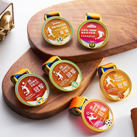 Médaille en métal de cristal de sport personnalisée avec corde colorée Crystal Award Football Basketball Marathon Badminton trophée en métal