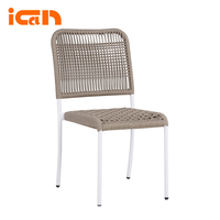 Chaises tissées à la main en corde pour restaurant, terrasse empilable, terrasse moderne, chaise de salle à manger extérieure pour restaurant