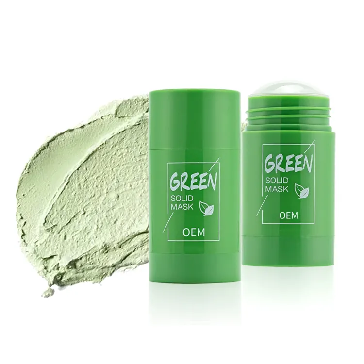 Masque de soins pour le visage, étiquette privée coréenne, 1 pièce, soin Facial, nettoyant, vert, beauté, acné, enlever le masque en argile, au thé vert, vente en gros