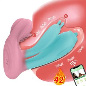 Kabelloser Bluetooth-Fernbedienungs-App-gesteuerter Dildo Tragbare Vaginal-Vibrationshöschen Rabbit-Vibratoren für Erwachsene Frauen Klitoris-Masturbatoren Sexspielzeug - Product Image 1