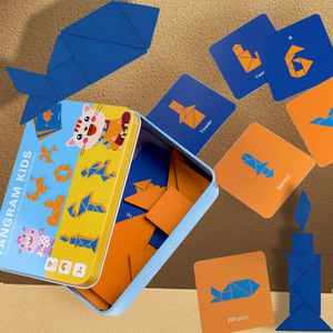 Jeu de puzzle en bois Tangram, formes géométriques, jouet de puzzle pour enfants, apprentissage Montessori, coordination œil-main, jeu de voyage, âges 2-4 ans - Product Image 3