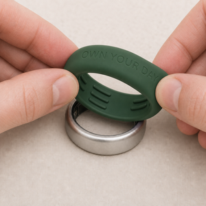 Coque de protection en silicone Oura Ring 5/4 Galaxy Ring RingConn Ultrahuman, motif gaufré vert forêt, pour anneau intelligent, texte personnalisé - Product Image 1