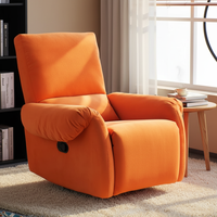 Fauteuil inclinable manuel pivotant au design moderne, une place, rembourré en mousse, en tissu confortable, pour salon et chambre à coucher