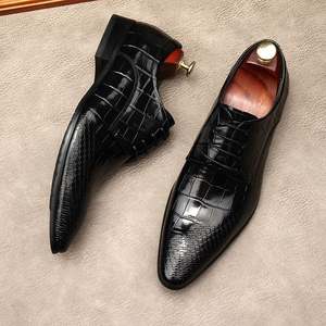 Zapatos de Cuero de Negocios para Hombre, Estilo Británico, con Punta en Pico y Tiras Personalizadas de Alta Gama, Antideslizantes, Transpirables, con Cierre de Cordones, para Otoño - Product Image 4