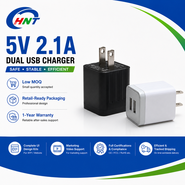 Factory Sale 10W USB Charger 5V2.1A Dual Port Universal Power Supply Adapter Compact Wall Charger Fast Charging US Plug