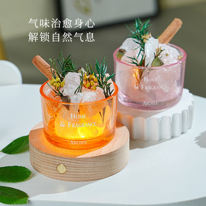 Aroma Crystal Stone <b>Diffuser</b> With Dried Flowers And Herbs <b>For</b> Home Fragrance Decor 90 120 Days Lasting Scent - Product Image 2