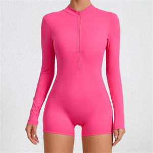 Exclusivo Swing Perfect Fitting Color Mujer Manga larga Suave Control de barriga Compresión Cremallera frontal Body para correr - Product Image 2