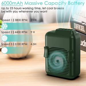 0.51lb ligero <span class=keywords><strong>COLLAR</strong></span> COLGANTE usable ventilador sin aspas portátil 3 velocidades enfriador de aire recargable hogar exterior plástico - Product Image 3