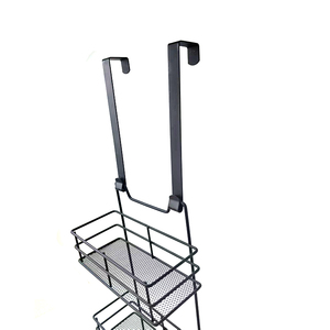 DAS 3 tầng trên cửa kim loại phòng tắm Kệ Vòi hoa sen treo kệ không khoan vòi hoa sen giỏ với móc - Product Image 6