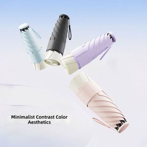Parapluie ultra-léger, protection solaire anti-UV, adapté aux jours ensoleillés et pluvieux, design portable à quatre plis pour femmes - Product Image 1