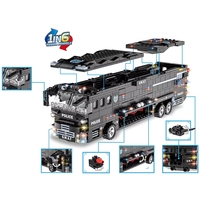 WOMA TOYS C0547 Vente en gros Personnalisable Voiture SWAT Urbaine 1 en 6 Modèle d'avion transformable Ensemble de blocs de construction en briques