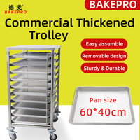 BAKEPRO Chariot de refroidissement professionnel pliable pour 10 plateaux, pour gâteaux et pains