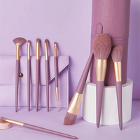 Ensemble professionnel de 9 pinceaux de maquillage, marque privée, vente en gros, poils synthétiques, pinceaux pour fond de teint, poudre, fard à paupières, outils cosmétiques