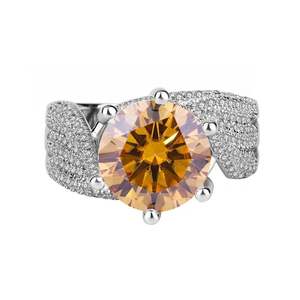 Anillo de Moissanita de 5 Quilates con Corte Brillante VVS, Piedras Preciosas Brillantes y Coloridas, Certificado GRA, Regalo de Boda, Regalo de Navidad, Joyería - Product Image 4