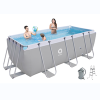 Piscine familiale rectangulaire gonflable pour adultes en plein air, avec cadre métallique, vente en gros