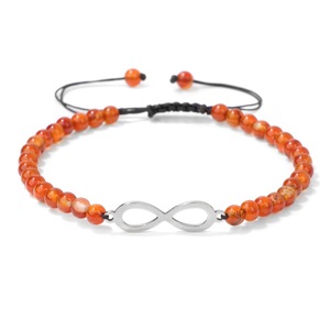 Nuovi Braccialetti in Acciaio Inossidabile con Simbolo Infinito, Perline in Pietra da 4mm, Intrecciati a Mano, Regolabili, con Cartoncino, Regalo Ideale per <span class=keywords><strong>Migliori</strong></span> Amici - Product Image 2