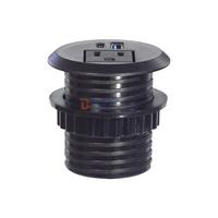 Enchufe de Mesa Integrado en Sofá, IP44, 1 Tomacorriente Estándar Estadounidense Tipo A+C, Enchufe de Carga USB, Cable de Alimentación de 150 cm