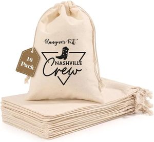 กระเป๋าผ้าแคนวาสออร์แกนิคแบบใช้ซ้ำได้ รีไซเคิลได้ ขนาด 15x20 ซม. พิมพ์โลโก้ตามสั่ง พร้อมคุณสมบัติความปลอดภัย ปิดด้วยเชือกผูก เหมาะสำหรับใส่ไวน์ - Product Image 5