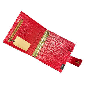 Planificador de Presupuesto Rojo con Diseño de Cocodrilo, Duradero, con 6 Anillas, Tamaños A5, A6 y A7, con Cierre Dorado, para la Organización Diaria del Presupuesto de Mujeres - Product Image 6