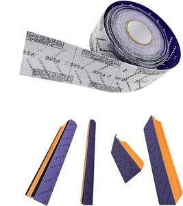 Rouleau de feuille abrasive Rouleau de papier de verre automobile Multi-trou 70 mm X 12 m Papier de verre déchiré à la main Rouleau de ponçage à sec trois en un - Product Image 5