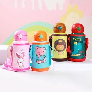Sac <span class=keywords><strong>en</strong></span> paille acier inoxydable <span class=keywords><strong>pour</strong></span> enfants, enfants élèves maternelle, mignon, motif de dessin animé, petit sac, bouteille d'eau, - Product Image 1