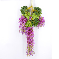Lila Ratta hängenden Garten Blumen Seide Dekoration Blume Hochzeit Dekor Girlanden künstliche Glyzinien Rebe