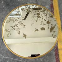 Table basse de style américain avec plateau en miroir, nouveau design moderne avec base en métal, meubles tendance pour la maison