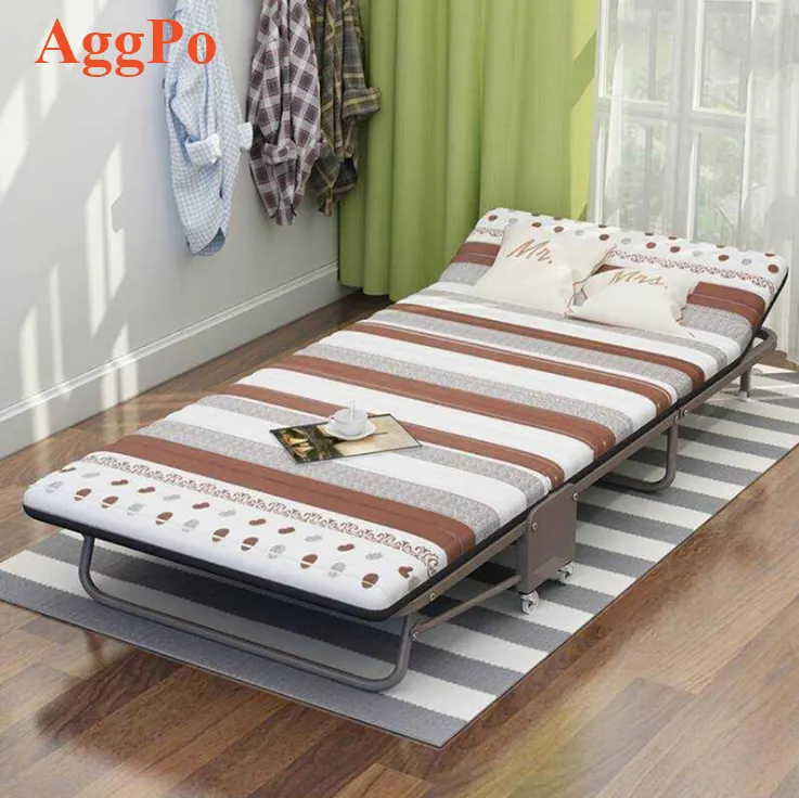 Simple Design Guest Folding Bed Cot with Stable Metal Frame, Portable & Lightweight Folding Bed