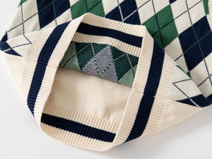 <span class=keywords><strong>Pull</strong></span> tricoté pour garçon personnalisé en usine Gilet <span class=keywords><strong>pull</strong></span> en tricot pour enfants à col en V - Product Image 5