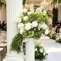 Boule de fleurs d'hortensia artificielle LUYI Factory Custom, toucher réel, vert et blanc, fleurs artificielles d'hortensia, boule de fleurs verte