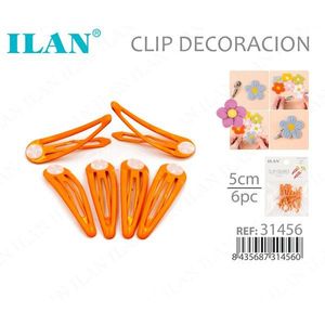 Fermaglio per capelli ILAN con base per decorazione 5 cm 6 pezzi - Product Image 1