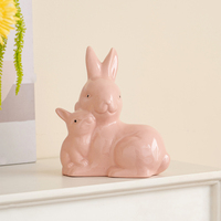 Gemütliches Osterhasen-Duo Wohndekorationsartikel Liebliche Mama & Baby Hase Dekoration für Zuhause Tierdekorationen für den Innenbereich