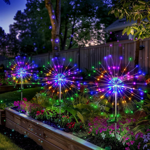 120 LEDs 8 Functions IP65 Solar Fireworks Light Star Copper Wire Light String Outdoor Christmas Wedding Decor