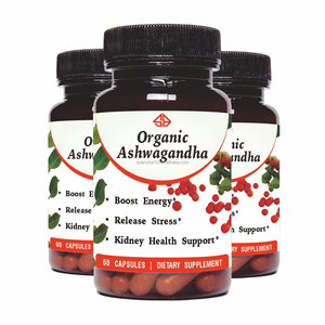 Suplemento Orgánico de Ashwagandha para Adultos, Mejora la Energía, Refuerza el Sistema Inmunológico y la Salud Renal, 60 Cápsulas Herbales - Product Image 1