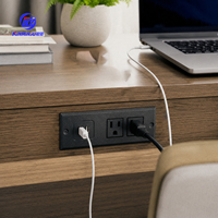 Gizli Gömme Masa Üstü Priz Çoklayıcı, Uzatma Kablolu, 2 AC Priz ve 2 USB-A Girişi, 1.5m Kablo
