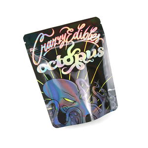 Biểu tượng tùy chỉnh in Holographic nhựa <span class=keywords><strong>Ziplock</strong></span> đứng lên túi thực phẩm 3.5g 7g mùi bằng chứng bao bì Mylar Túi - Product Image 4