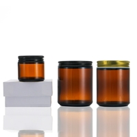 Großhandel Hot Sale Zylinder Runde 60ML 120ML 250ML Mattschwarz/Klar/Bernstein Leere Glas kerzen gläser Mit Metall deckeln