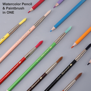 Coffret de 12 crayons aquarelles et pinceaux Macaron avec manche en peuplier, crayons de couleur professionnels pour le <span class=keywords><strong>dessin</strong></span> sur papier - Product Image 5