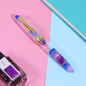 Lingmo ลูกสูบดีไซน์ใหม่,น้ำพุปากกาหมึกแบบกดลูกสูบอะคริลิค OEM ปรับแต่งโลโก้ได้ - Product Image 2