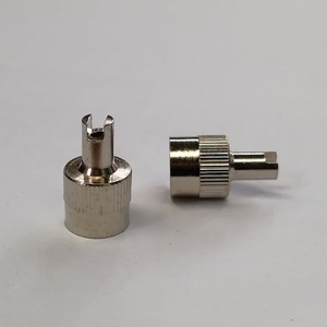 Copper Valve <b>Caps</b> For Tubeless Tire American Mouth Silver Color With <b>Key</b> Slot Repair Replacement Part - Product Image 1
