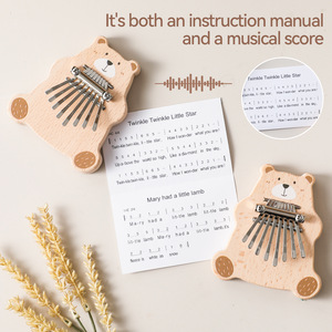 Xylophone en bois en gros pour enfants, instrument de musique éducatif avec 7 touches en acier inoxydable, piano à pouce - Product Image 2