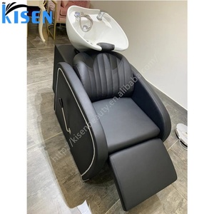 Fauteuil de lavage Kisen en cuir PU de luxe moderne avec cuvette en céramique pour salons de coiffure, hôtels et salles de bain - Product Image 4