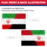 Drapeau polyester 90x150cm Iran-Yémen, bannière d'exposition semi-nationale, qualité commerciale, personnalisation B2B, expédition rapide