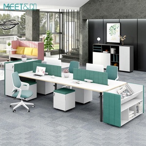 Customized Modular Office Furniture Modern Green Screen Partition 2-4 6-Seater Convertible & Extendable Workstation - Product Image 6