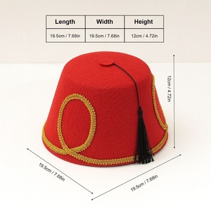 Chapeau Fez fantaisie personnalisé avec logo pour Halloween, Noël, fête, chapeau turc <span class=keywords><strong>marocain</strong></span> à franges et pompons - Product Image 5