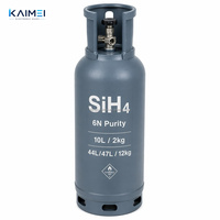 Gas Silano 6N SiH4 Certificado DOT-3AA para Producción de Celdas Solares, Gas Especial de Grado Electrónico, Presión de 150 Bar, 10L/44L/47L, Envase de Acero