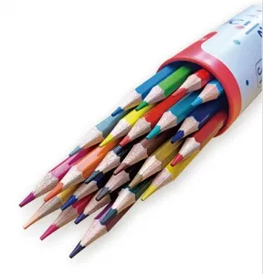 Cartoon 12 Color Pencil Wooden Sketch Color Pen Children Student Stationery Push Gift Multicolor Pencil Wholesale