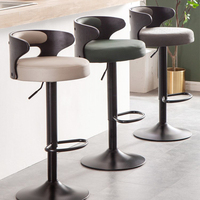 Salon en cuir Mobilier de cuisine minimaliste moderne Dossier Tabouret de bar à levage à rotation élevée