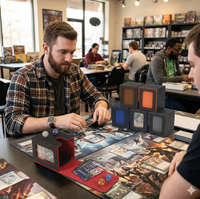 Boîte de rangement pour cartes en cuir PU, étui pour 100 cartes TCG à double pochette, style tendance sans fermeture pour les professionnels